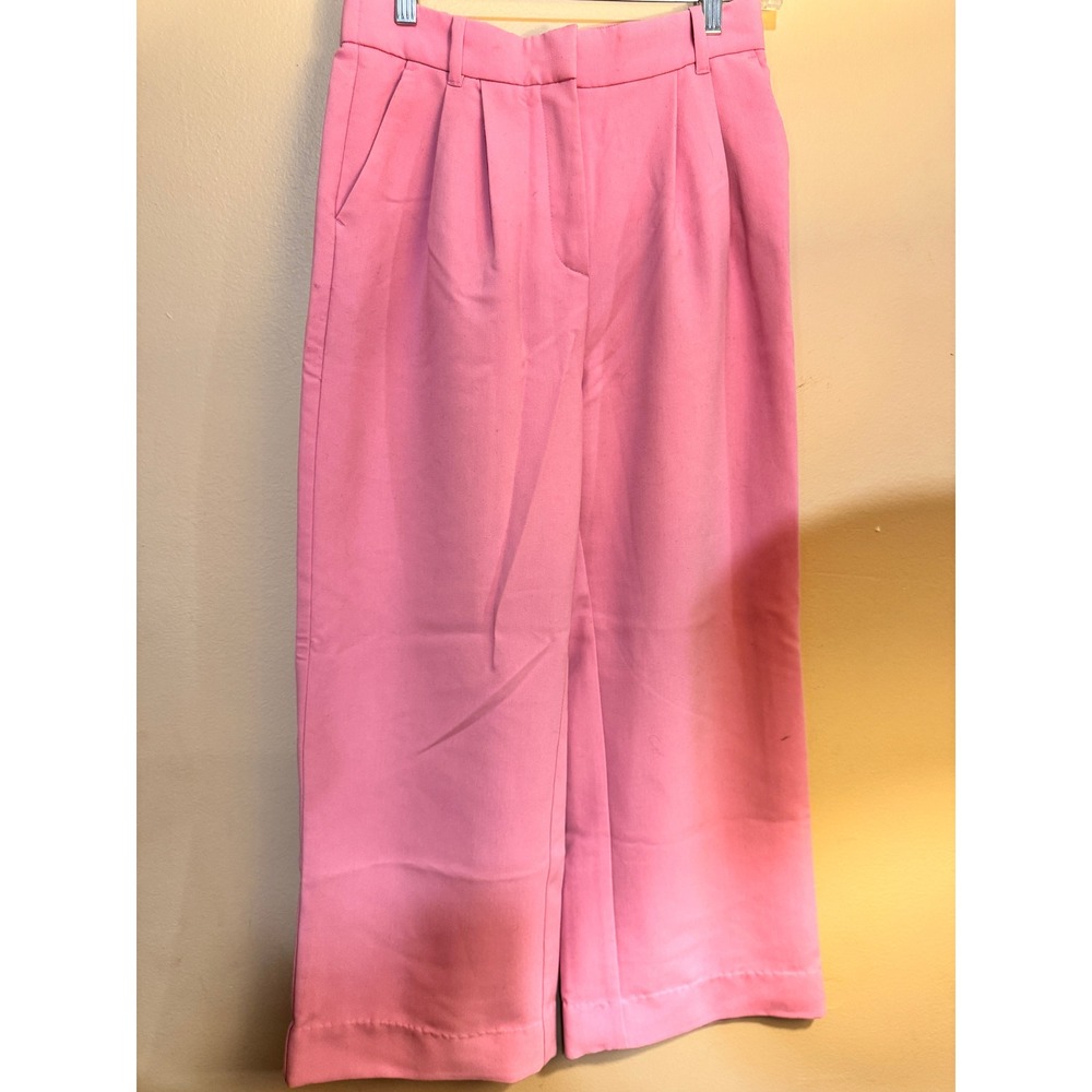 Abercrombie & Fitch Sloane Tailored Wide Leg Pants Pink Pleated Trouser 28 6S